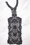 Black Floral Cotton Racerback Applique